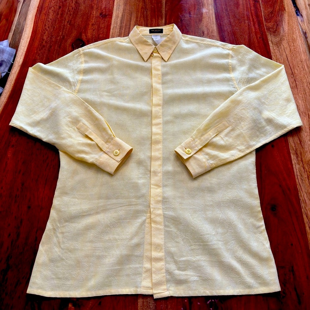 Istante By Versace Yellow Cotton Shirt